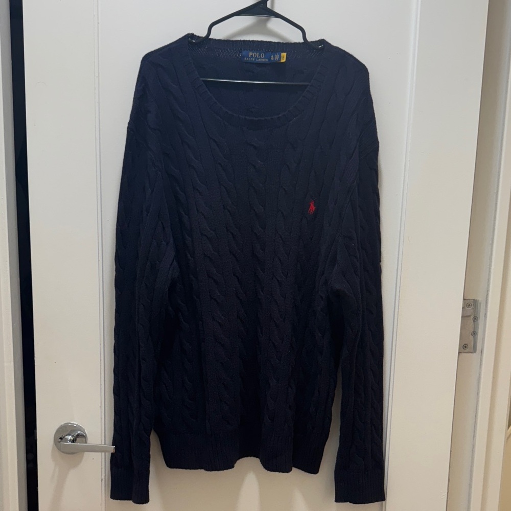 Polo by Ralph Lauren Men's Navy Cable-Knit Sweater